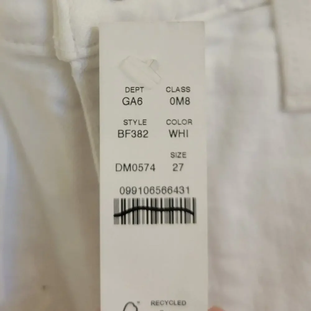 NWT J. Crew High-Rise Denim Short In White Mid Length 27 *Flaw